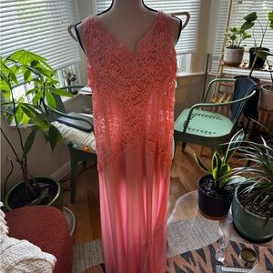 Victoria's Secret Coral Lace Chemise
